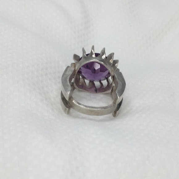 COPY - Handcrafted Gothic Color-Changing Sapphire Ring - Sz 5 - Over 6cts - Ste… - Picture 6 of 16